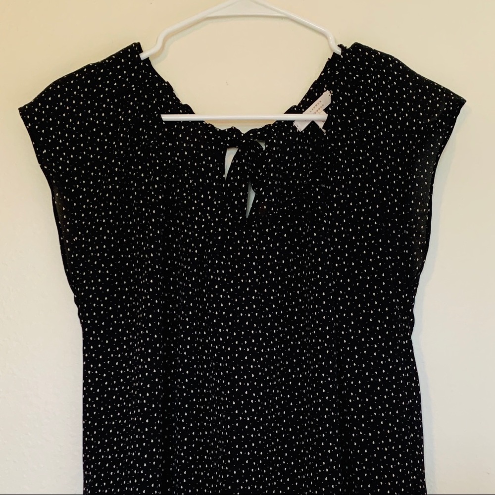 LAUREN CONRAD Black Scoop Neck Blouse